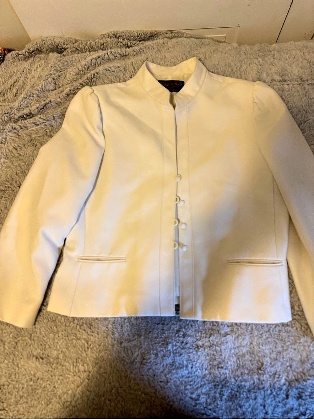 Vintage Whip-O-Will Women's Polyester Blazer in Cream